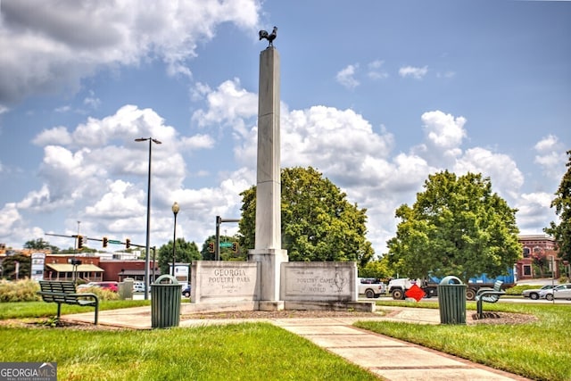 view of community featuring a yard