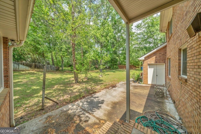 view of patio with a fenced backyard