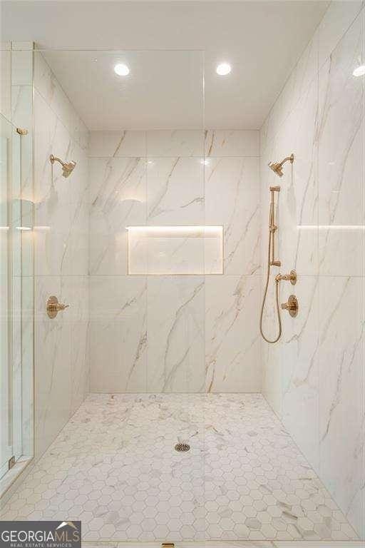 3006 Skyland Dr NE, Brookhaven, GA 30341 - full bath featuring recessed lighting and a marble finish shower