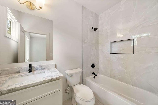3006 Skyland Dr NE, Brookhaven, GA 30341 - bathroom with toilet,  shower combination, and vanity
