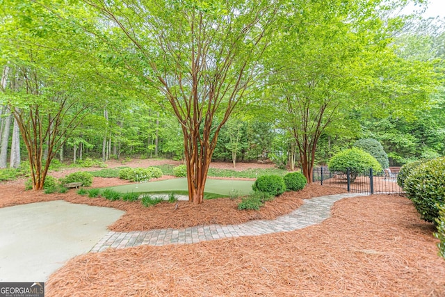 view of yard with fence