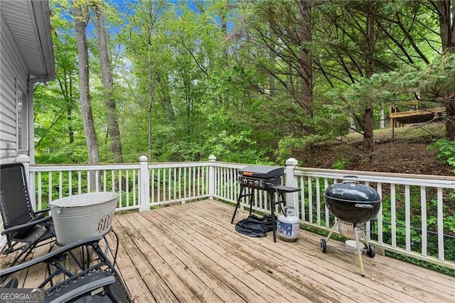 deck with grilling area