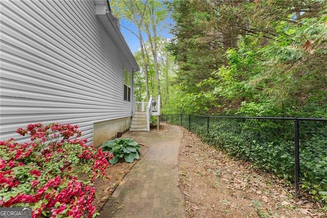 view of yard with fence