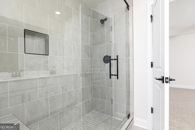 432 Cantrell Dr, Dallas, GA 30157 - full bath featuring a shower stall and baseboards