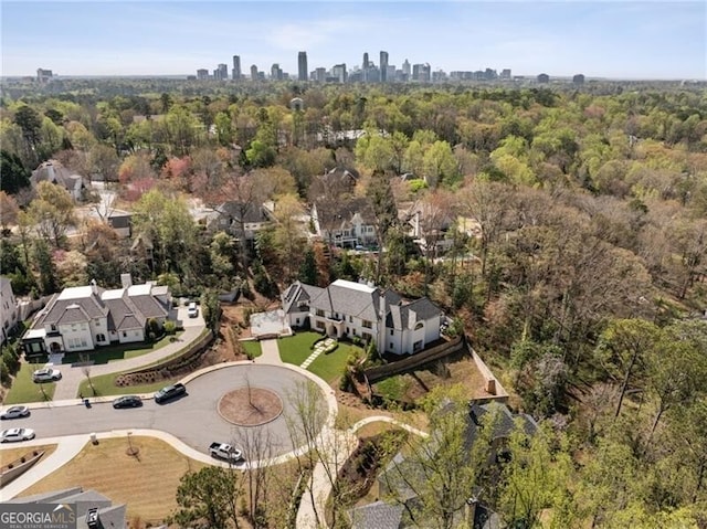 drone / aerial view featuring a view of city