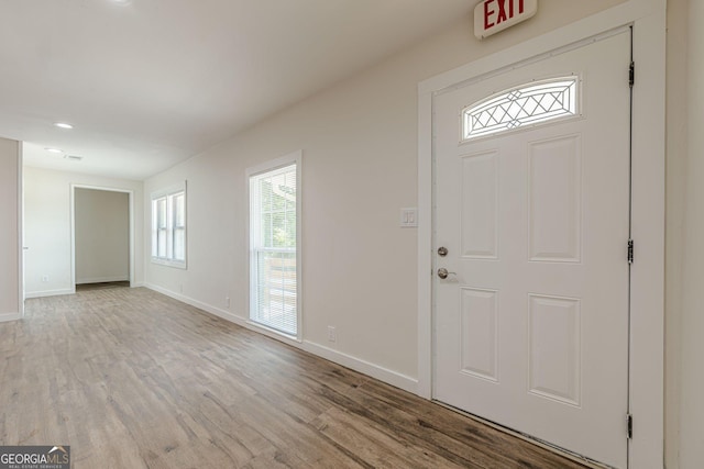 4806 Rockbridge Rd, Stone Mountain, GA 30083 - foyer with wood finished floors, baseboards, and recessed lighting