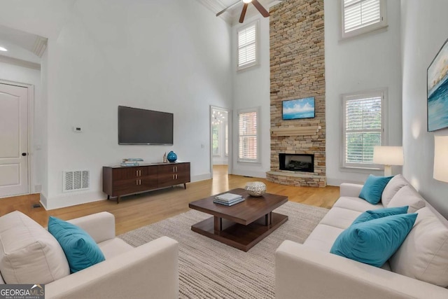 2932 Springbluff Ln, Buford, GA 30519 - foyer with baseboards, wood finished floors, stairs, and a high ceiling