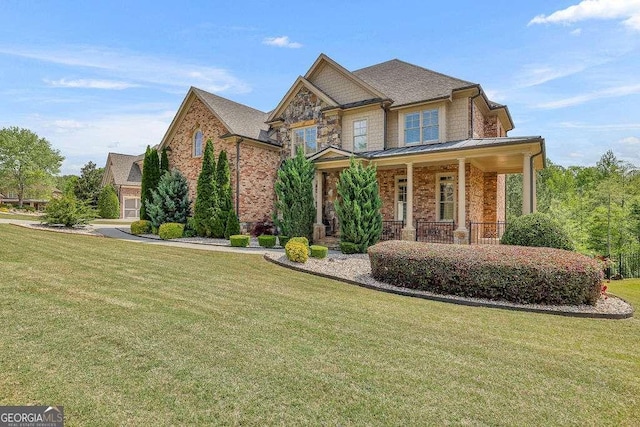2932 Springbluff Ln, Buford, GA 30519 - view of side of home with concrete driveway, a garage, brick siding, and a chimney