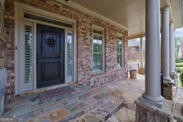 2932 Springbluff Ln, Buford, GA 30519 - property entrance featuring brick siding and a porch