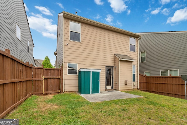 back of house with a patio area