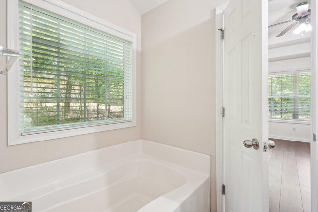 140 Spring Cir, Senoia, GA 30276 - full bathroom featuring a garden tub and ceiling fan