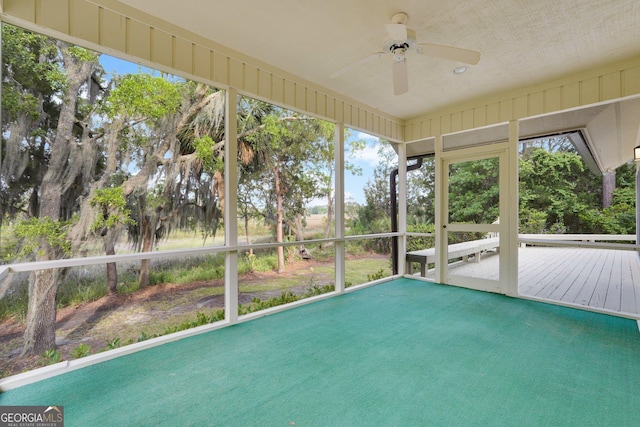 45 Herons Nest, Savannah, GA 31410 - unfurnished sunroom with a ceiling fan