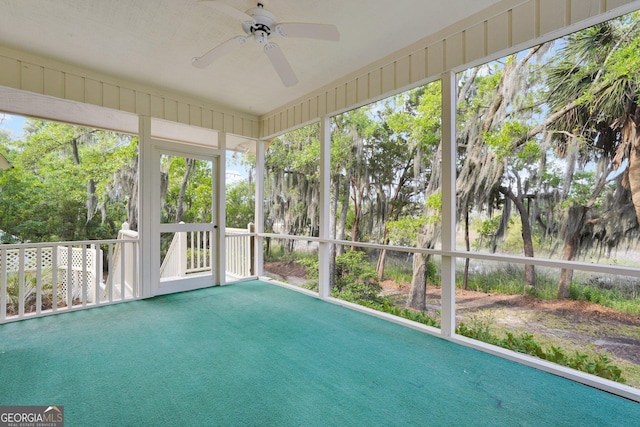45 Herons Nest, Savannah, GA 31410 - unfurnished sunroom with a ceiling fan