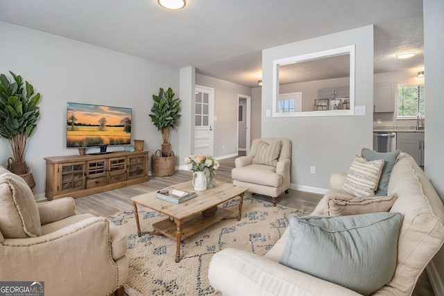 898 Doeskin Dr NW, Conyers, GA 30012 - living area with wood finished floors and baseboards