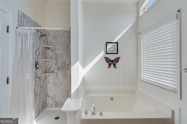 2602 Midler Ct, Buford, GA 30519 - full bath with a bath and a marble finish shower