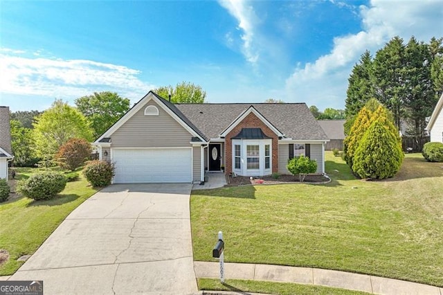2602 Midler Ct, Buford, GA 30519 - view of front of house featuring concrete driveway, an attached garage, and a front lawn