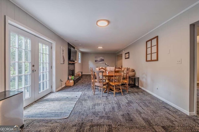 20 Mitchell Cir SE, Rome, GA 30161 - carpeted dining room featuring french doors, plenty of natural light, and crown molding