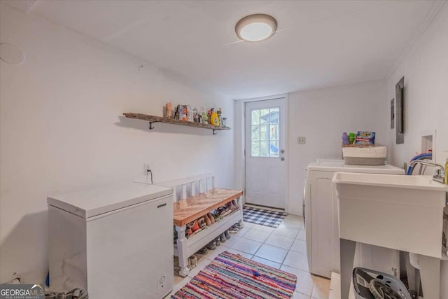 20 Mitchell Cir SE, Rome, GA 30161 - laundry room with independent washer and dryer and light tile patterned floors