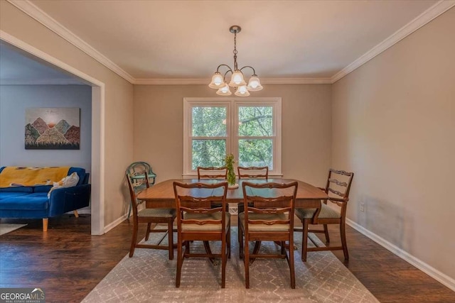 20 Mitchell Cir SE, Rome, GA 30161 - dining space featuring wood finished floors, a chandelier, and crown molding