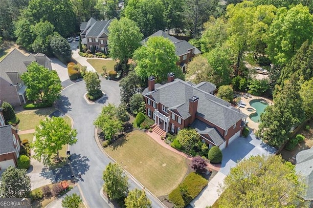 birds eye view of property featuring a residential view