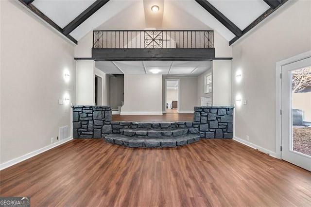 2490 Turtle Ter, Grayson, GA 30017 - living room with baseboards, visible vents, and high vaulted ceiling