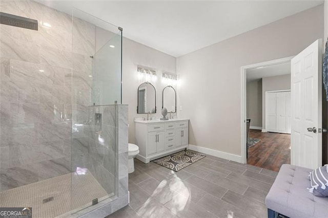 2490 Turtle Ter, Grayson, GA 30017 - full bath featuring toilet, a walk in shower, vanity, and baseboards