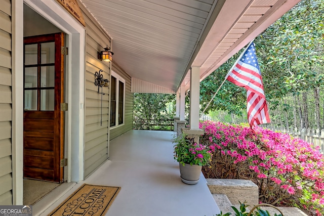 view of patio with covered porch