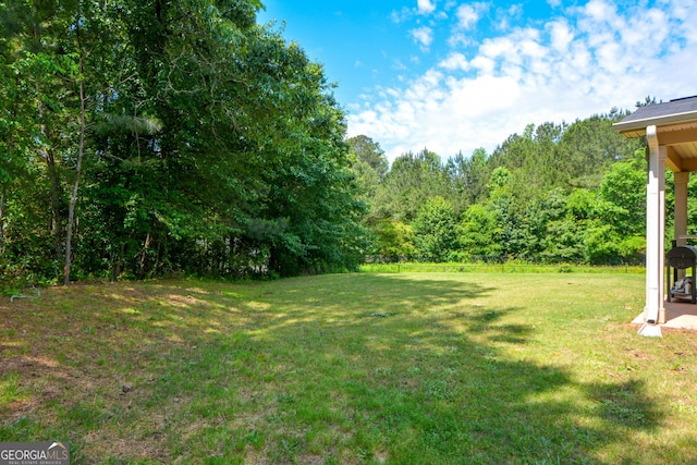 6816 Diamond Dr, Rex, GA 30273 - view of green lawn with a view of trees