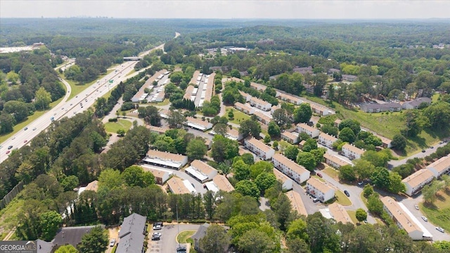 238 Chads Ford Way, Roswell, GA 30076 - aerial view of property's location with a highway and a heavily wooded area