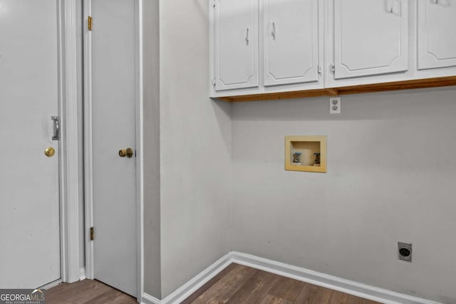 108 Ashwood Pt Unit 196, Eatonton, GA 31024 - laundry room featuring hookup for a washing machine, electric dryer hookup, dark wood-style floors, and cabinet space