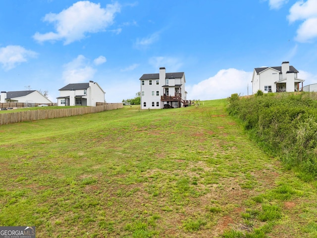 view of yard featuring fence