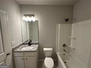 3421 Andover Way, Buford, GA 30519 - full bath with toilet, washtub / shower combination, and vanity