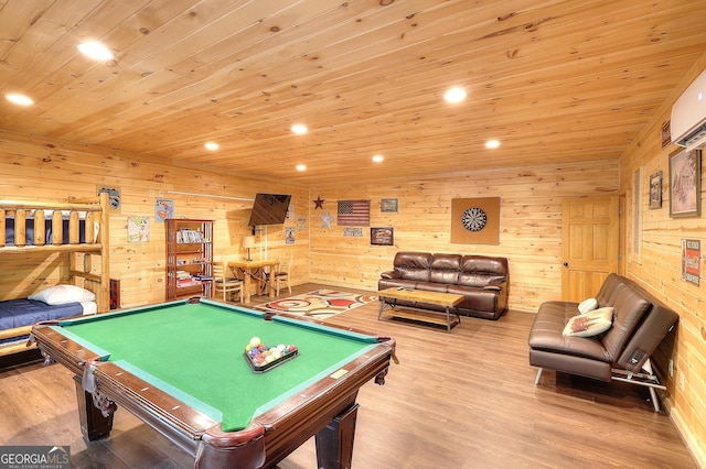 455 Old Cherokee Rd, Cleveland, GA 30528 - playroom featuring wood ceiling, billiards, and recessed lighting