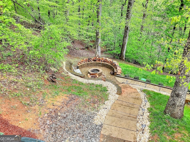 455 Old Cherokee Rd, Cleveland, GA 30528 - view of yard with an outdoor fire pit