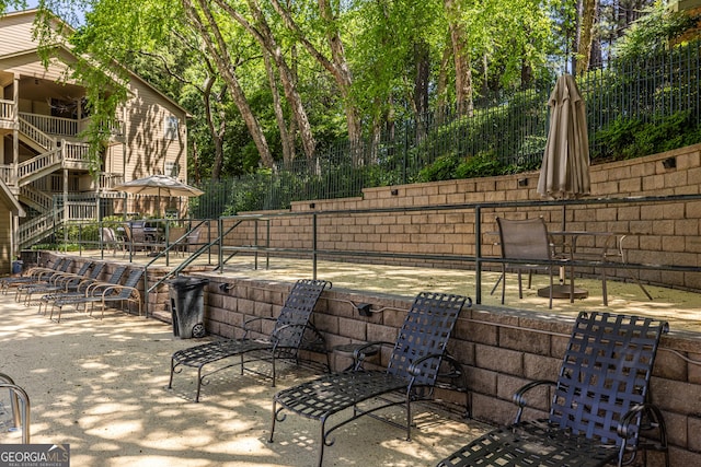view of patio / terrace with fence