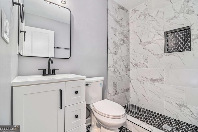208 Silver Springs Cir SW, Atlanta, GA 30310 - full bath with vanity, a tile shower, and toilet
