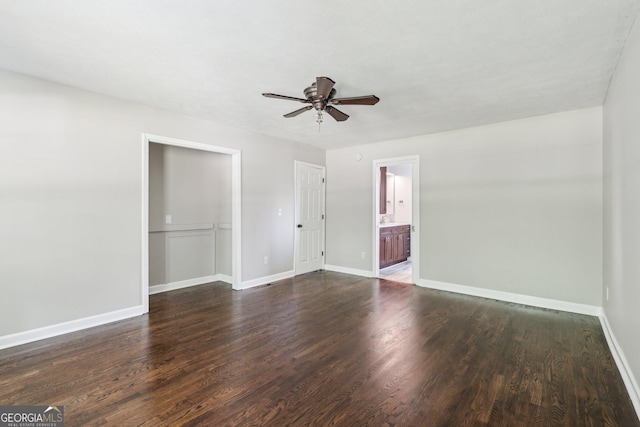 3979 Doral Cir, Atlanta, GA 30360 - spare room featuring ceiling fan, wood finished floors, and baseboards