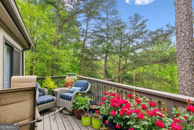view of wooden deck
