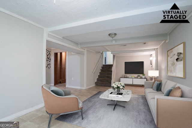 3664 Satellite Ter, Ellenwood, GA 30294 - living room with baseboards and stairway
