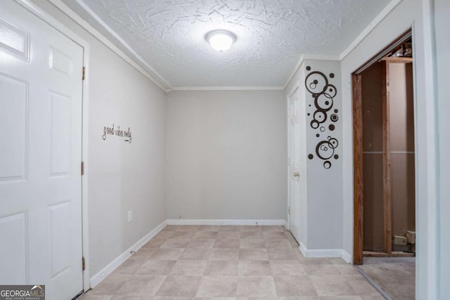 3664 Satellite Ter, Ellenwood, GA 30294 - corridor featuring crown molding, a textured ceiling, and baseboards