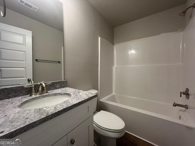 68 Davis Lake Rd Lot 16, Thomaston, GA 30286 - full bathroom with shower / tub combination, visible vents, toilet, and vanity