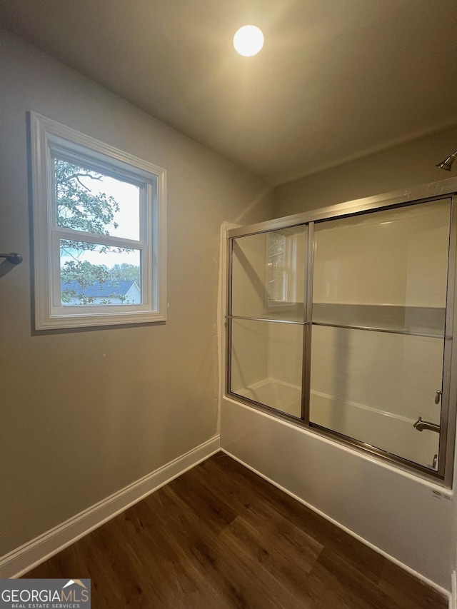 68 Davis Lake Rd Lot 16, Thomaston, GA 30286 - full bathroom with bath / shower combo with glass door, wood finished floors, and baseboards
