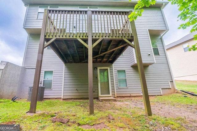 535 Pierpoint Dr, Atlanta, GA 30331 - back of house featuring cooling unit and a deck