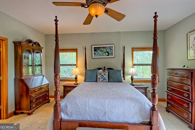 2608 The Rdgs, Hiawassee, GA 30546 - carpeted bedroom featuring baseboards and a ceiling fan