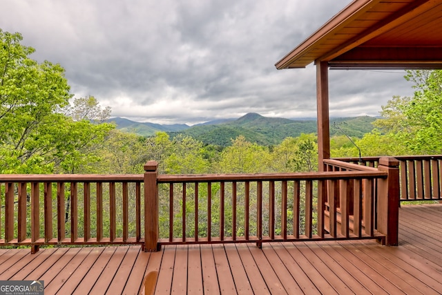 2608 The Rdgs, Hiawassee, GA 30546 - wooden terrace with a mountain view