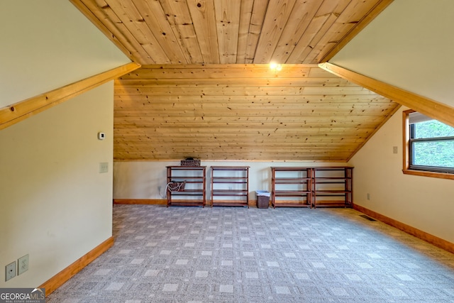2608 The Rdgs, Hiawassee, GA 30546 - bonus room featuring wood ceiling, lofted ceiling, carpet floors, and baseboards