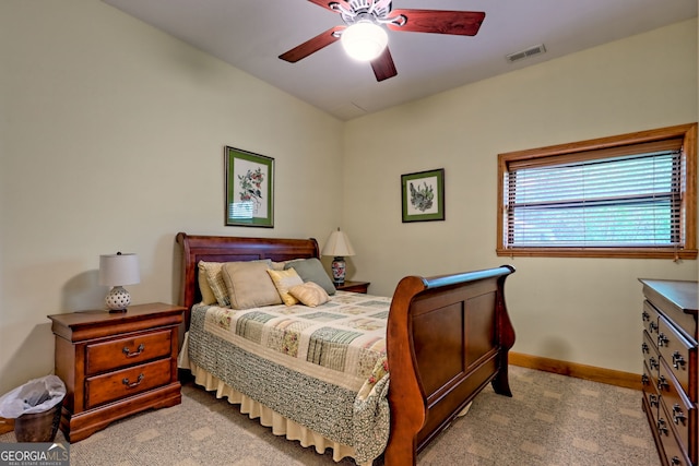 2608 The Rdgs, Hiawassee, GA 30546 - bedroom featuring baseboards, ceiling fan, and light colored carpet
