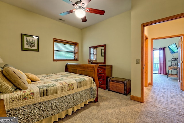 2608 The Rdgs, Hiawassee, GA 30546 - bedroom with carpet floors, multiple windows, baseboards, and ceiling fan