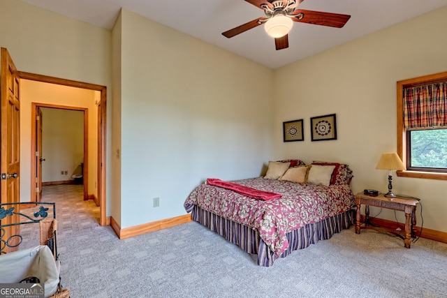 2608 The Rdgs, Hiawassee, GA 30546 - bedroom with carpet, baseboards, and ceiling fan