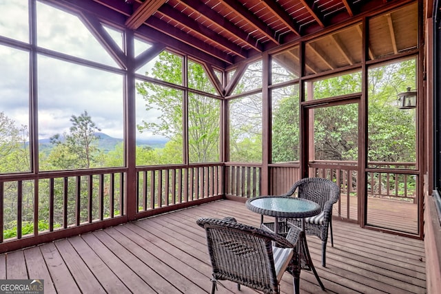 2608 The Rdgs, Hiawassee, GA 30546 - sunroom with vaulted ceiling and a mountain view
